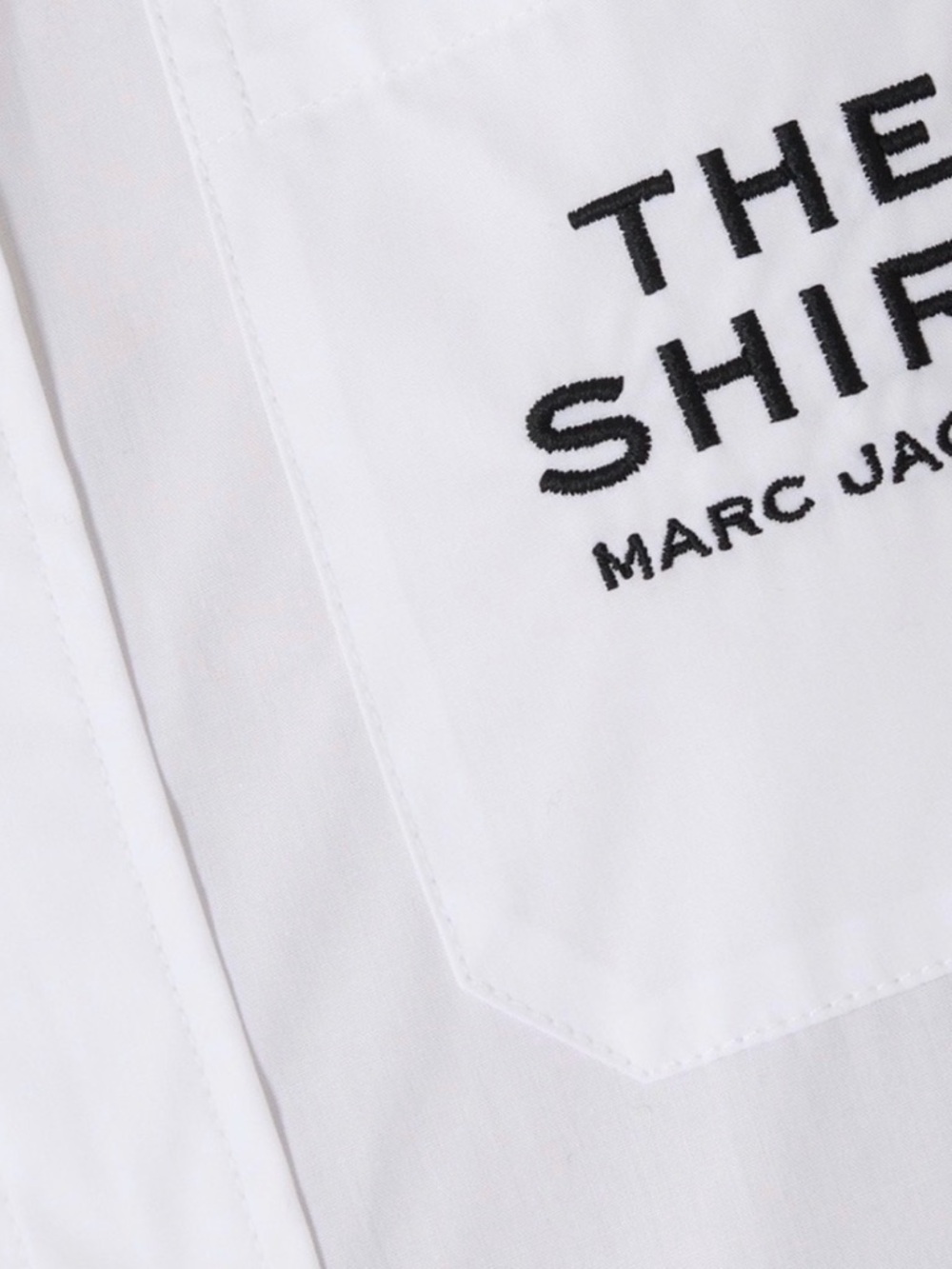 Marc Jacobs White Long-Sleeve Button-Down Shirt with Chest Pocket Logo - Picture 3 of 4